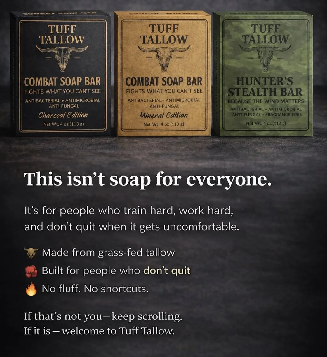 This one's not for everyone.
#TuffTallow
#CombatSoap
#MMAlife
#BJJlife
#WrestlingLife