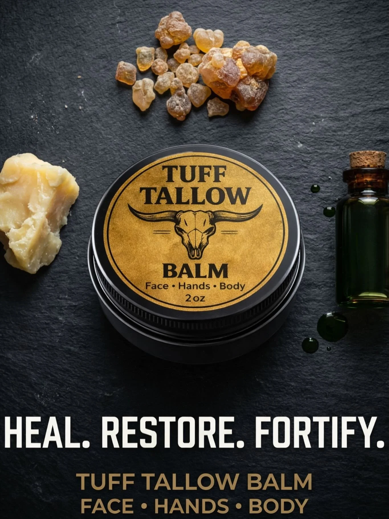 The Ultimate Skin Repair Kit: Tuff Tallow Balm - Face &bull; Hands &bull; Body.

Your skin takes a beating. From mat burns and scrapes to sun exposure and harsh winds, the active life leaves its marks. But what if you could not just heal, but truly r