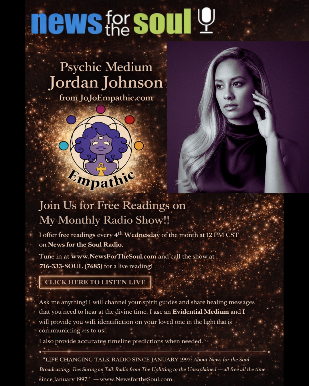 NFTS Radio FREE Live Readings on Journeys with Jojo Empathic