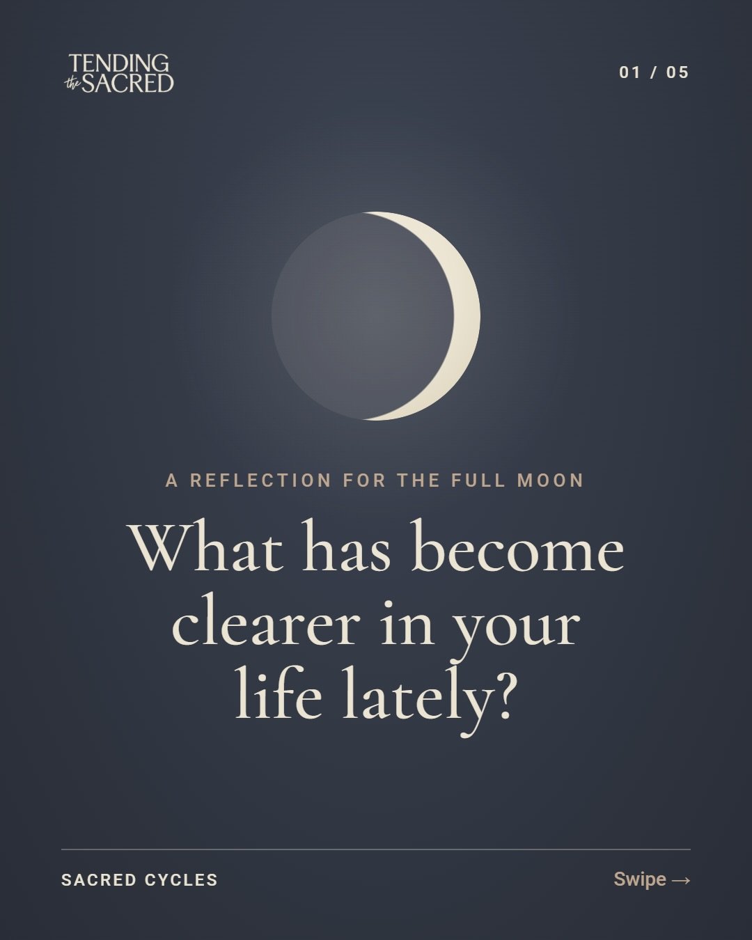 A reflection for the full moon. Swipe through, and save it for a quiet moment.

Then join us Monday, October 26 for Full Moon Circle: What Comes to Light, a free online gathering with Carolyn Romano.

7 PM ET | 4 PM PT &middot; Link in bio.