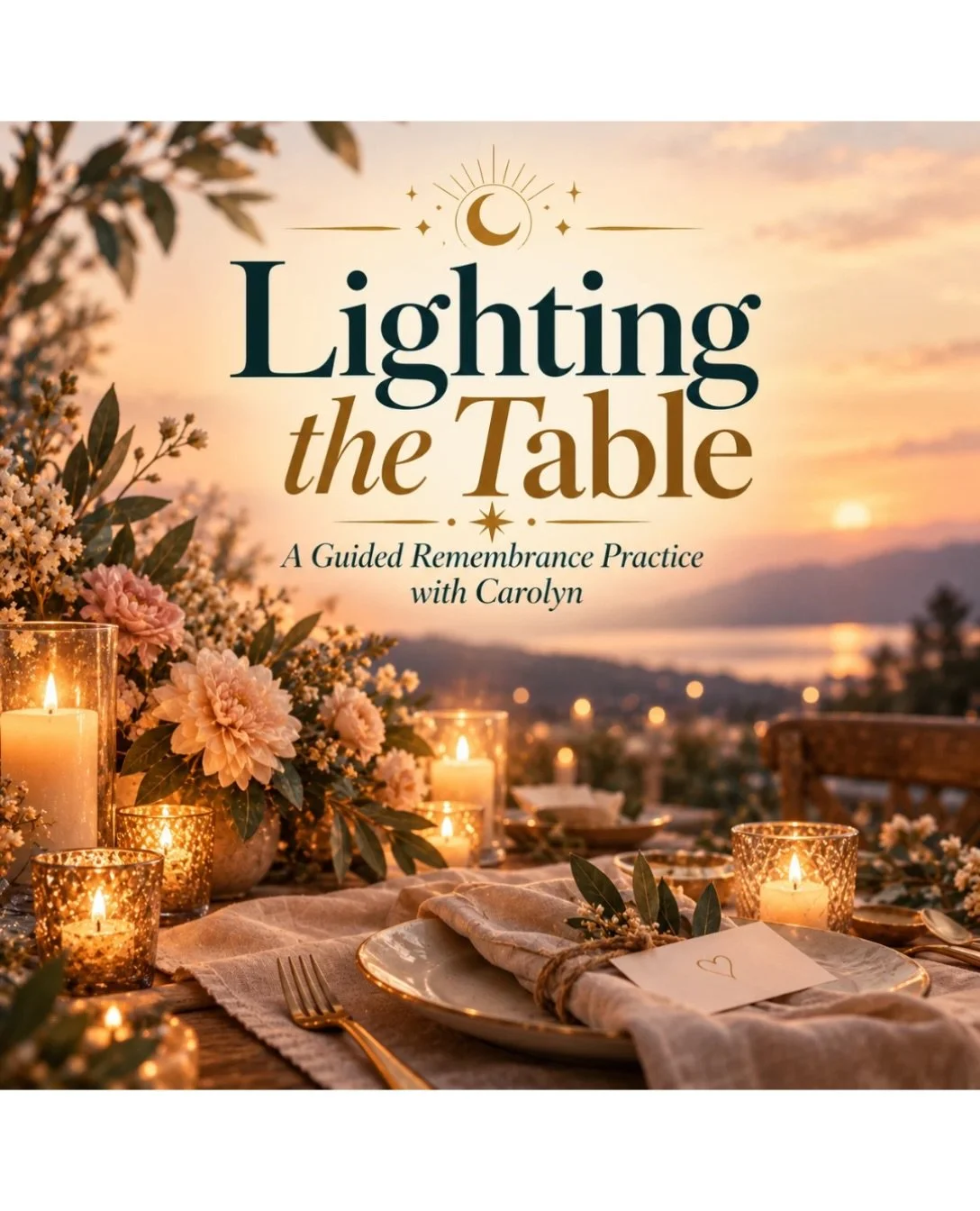 Lighting the Table: A Guided Remembrance Practice with Carolyn
Available Saturday, October 31, at 9:00 a.m. ET &middot; Self-directed

Who would you make a place for, if you gave yourself a few quiet minutes to remember?

It might be a person you mis