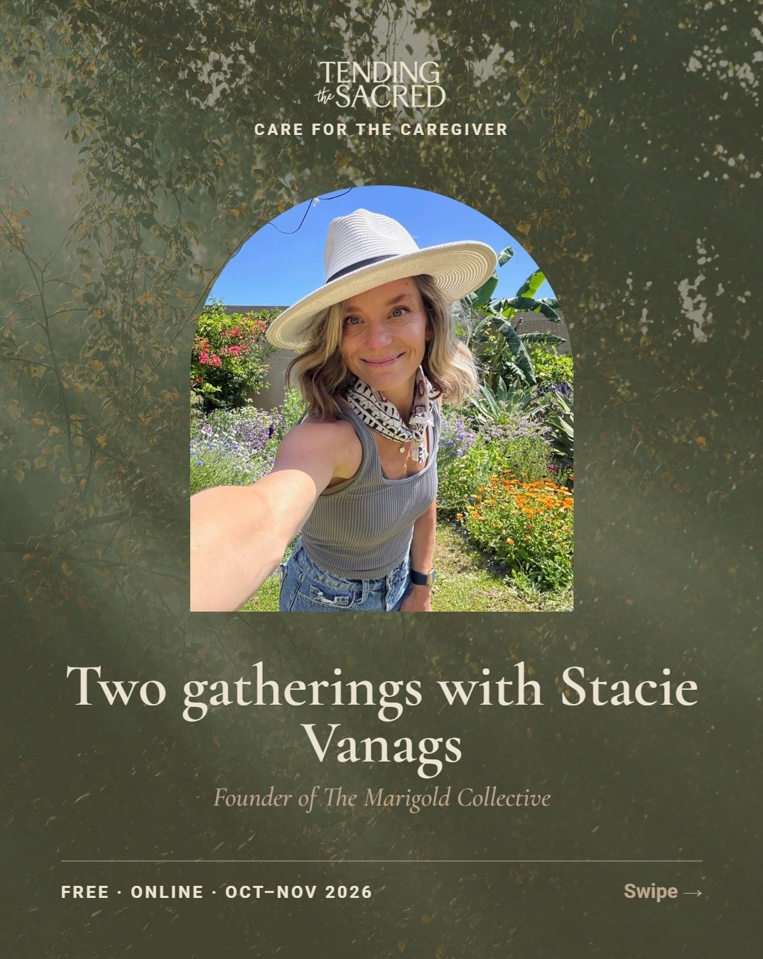 This fall, we&rsquo;re welcoming Stacie Vanags for two gatherings in our Care for the Caregiver series. Swipe to meet her.

When Life Uproots You &middot; Wednesday, October 21
What We Carry: a three-part writing series &middot; November 3, 10 &amp; 