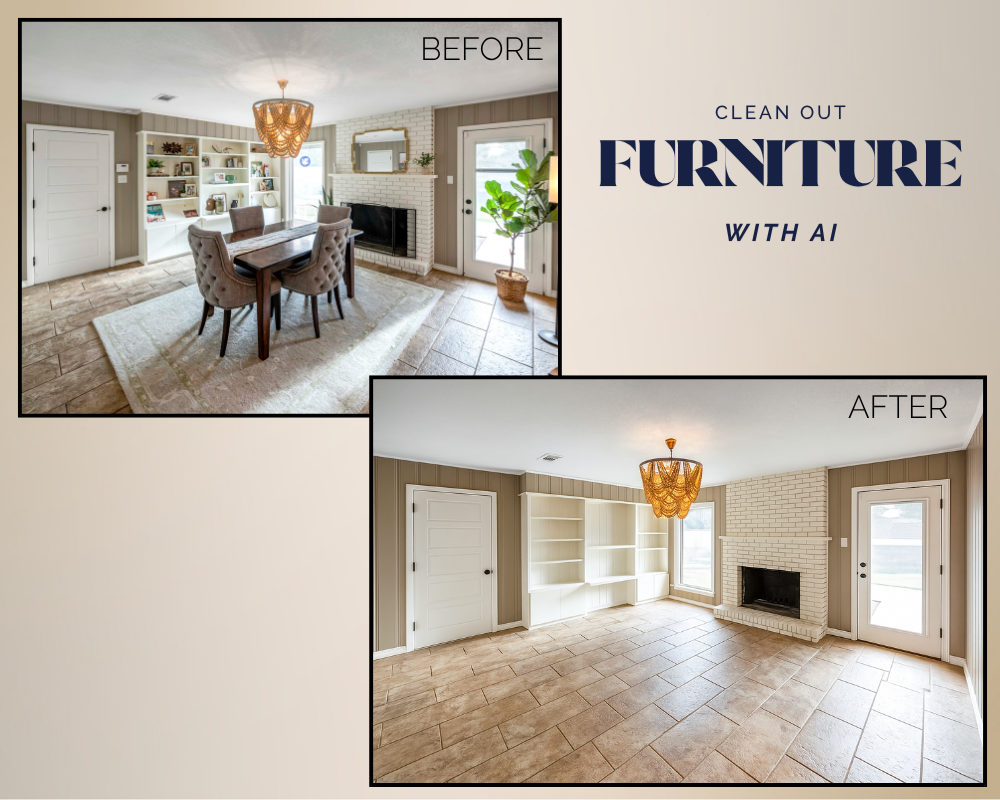 AI virtual staging for Midland real estate listing, modern furnished design created for West Texas Realtors using Shannon Ai.