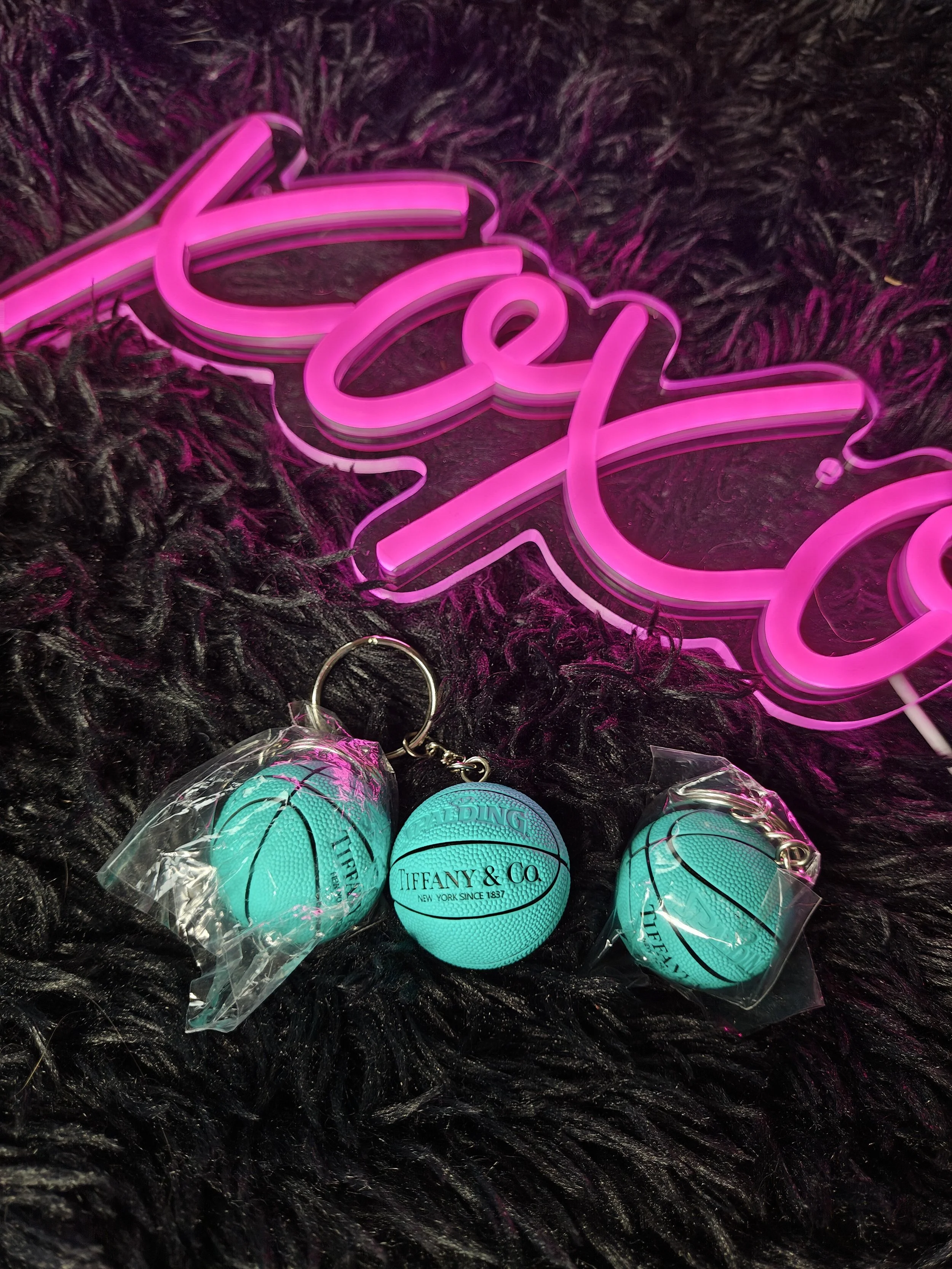 Blue Basketball Keychain