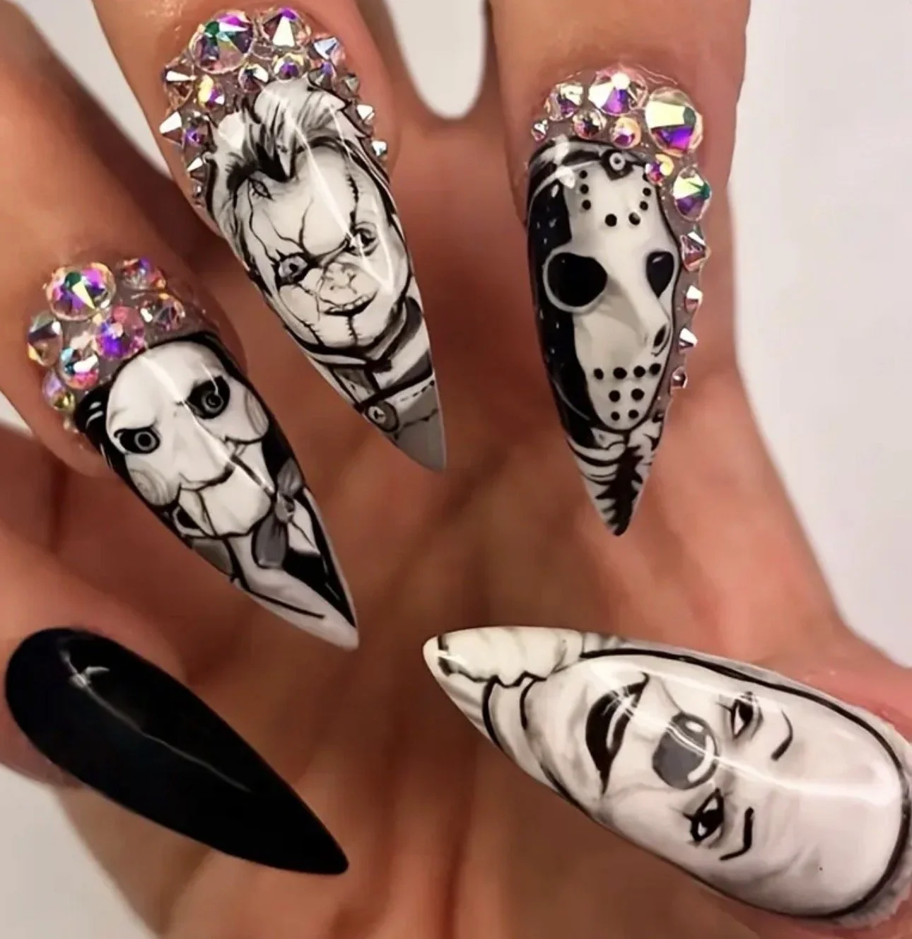 Horror Themed Custom Acrylic Nail Set - PREORDER