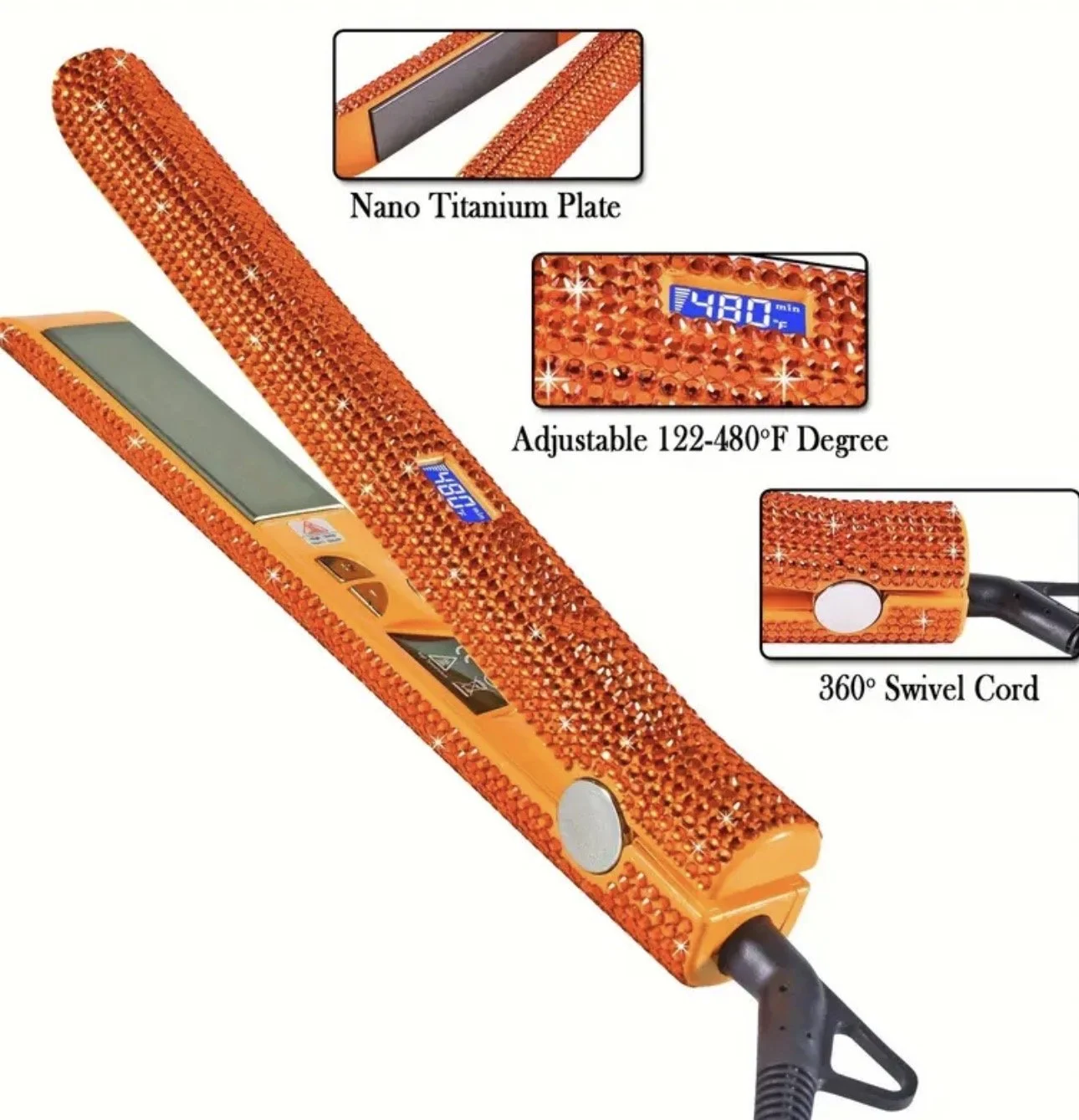 Rhinestone Bedazzled Hair Straightener - Different Colors! - PREORDER
