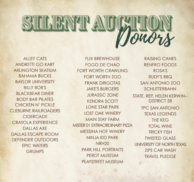 Silent Auction Donors