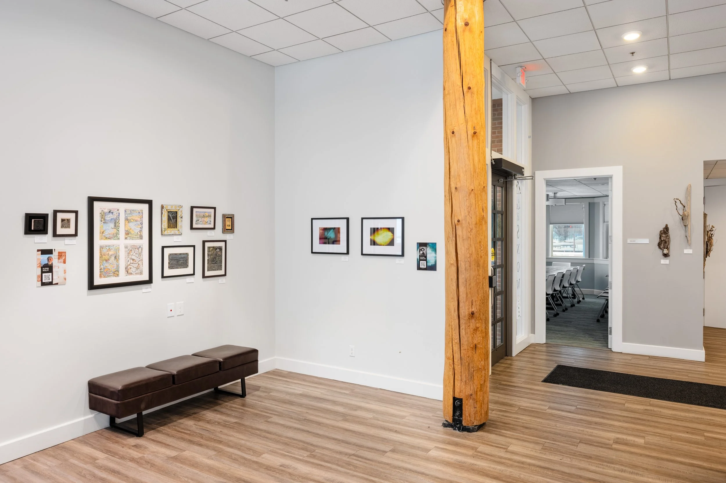Installation view, Glenn Wolff (left), Rachel Winslow (center), Naomi Sophia call (right)