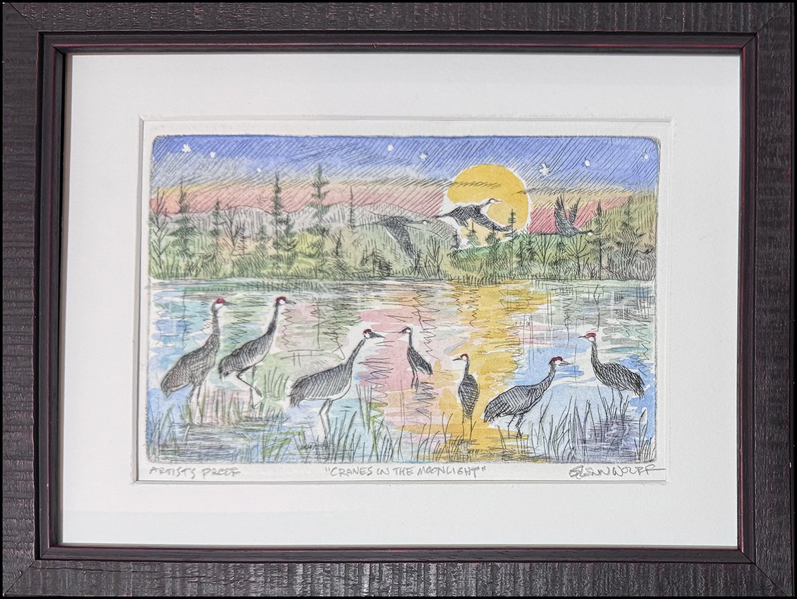 Cranes in the Moonlight