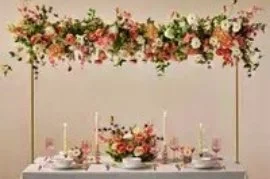 Wedding, Ceremony, Reception, or Event Rental Item: Elegant tabletop metal arch.