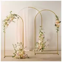 Wedding, Ceremony, Reception, or Event Rental Item: Three Gold metal arches decorated with white and pink floral arrangements. (floral not included in rental)