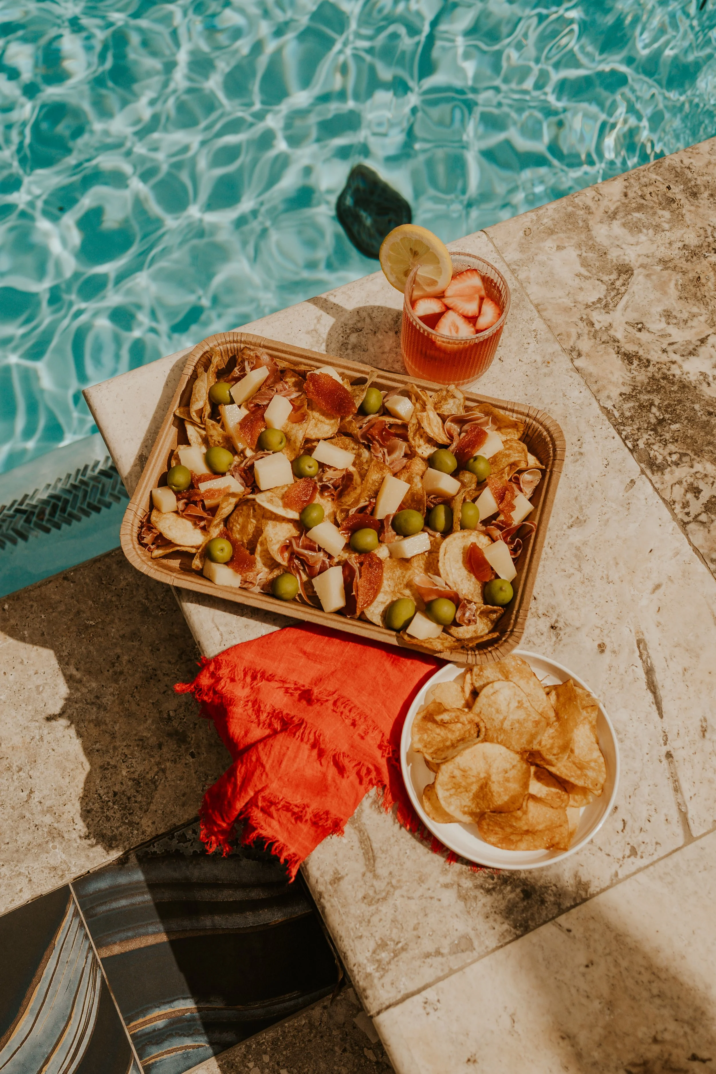 Catering in Waco Texas - perfect for summer kids parties, offering custom catering menus. Also pictured are House Party to go cocktails.