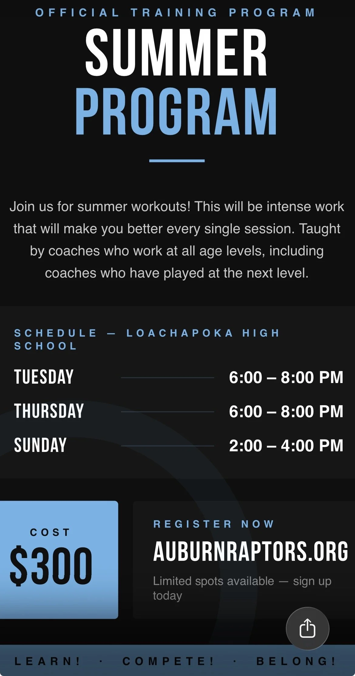 Summer Training