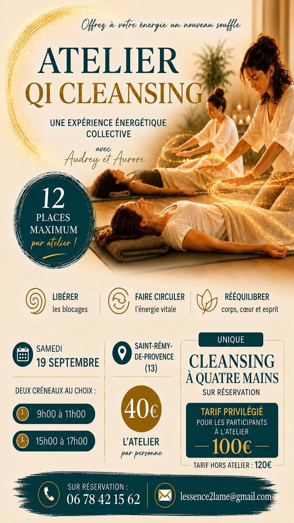 Atelier de soin énergétique QI Cleansing &amp; soin à quatre mains à Saint-Rémy-de-Provence le 19 septembre 2026
