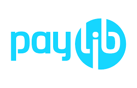 Logo de PayLib en bleu avec le texte 'pay' à gauche et un cercle stylisé contenant 'lib' à droite.