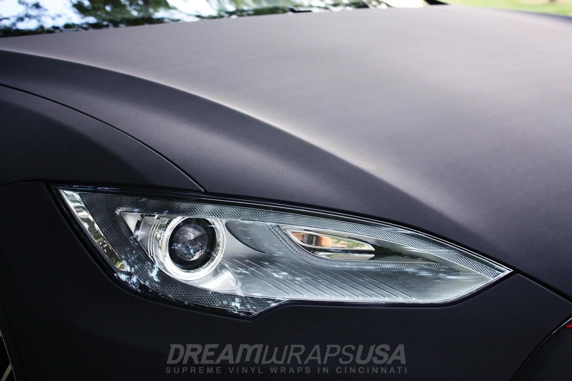 DreamWrapsUSA - Ultra Matte Tesla - Hood Detail.jpg