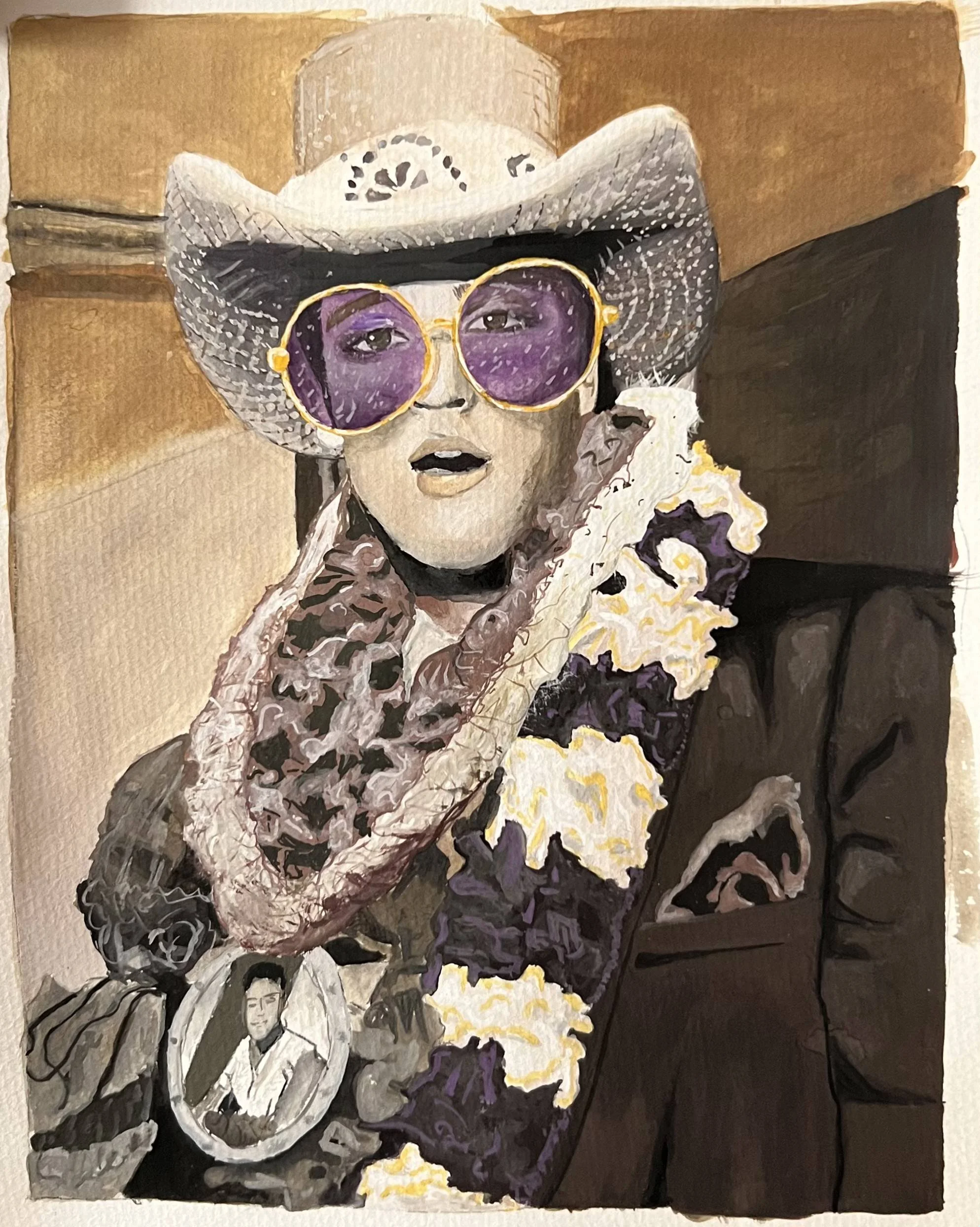 Elvis, Gouache, 2023