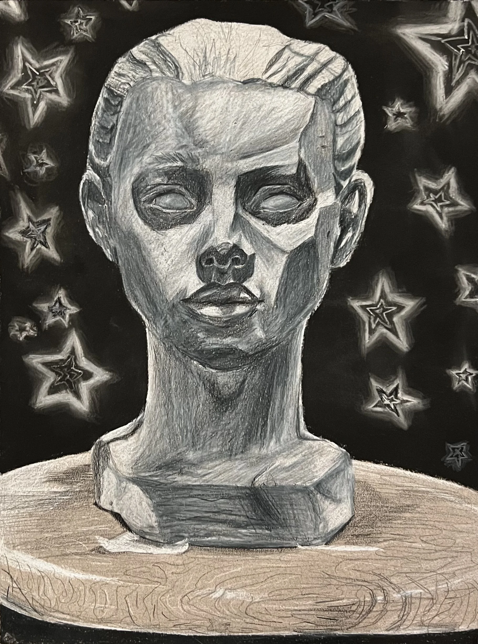 Plaster Bust, coloured pencil, 2024