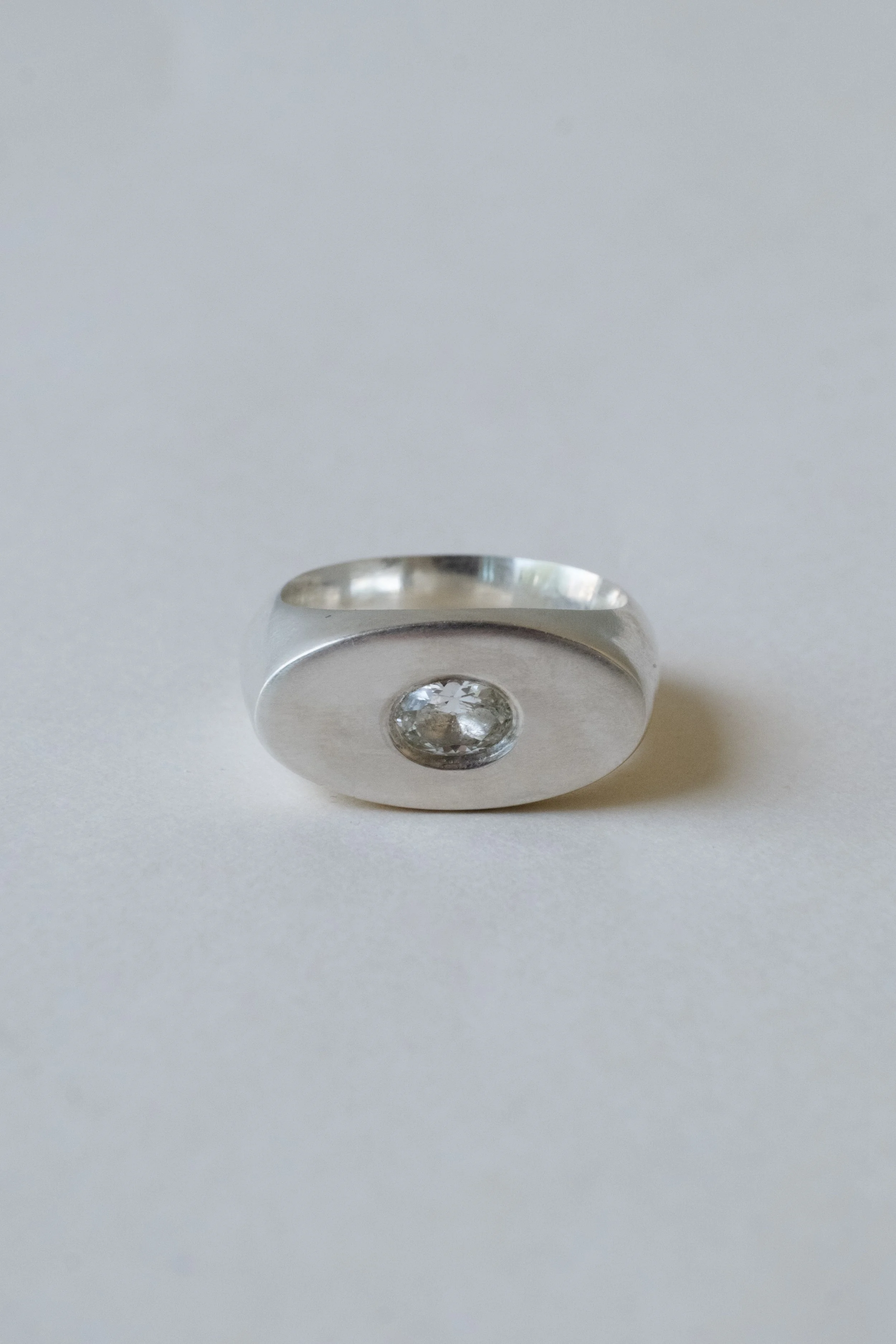 Large Signet Ring with Sapphire