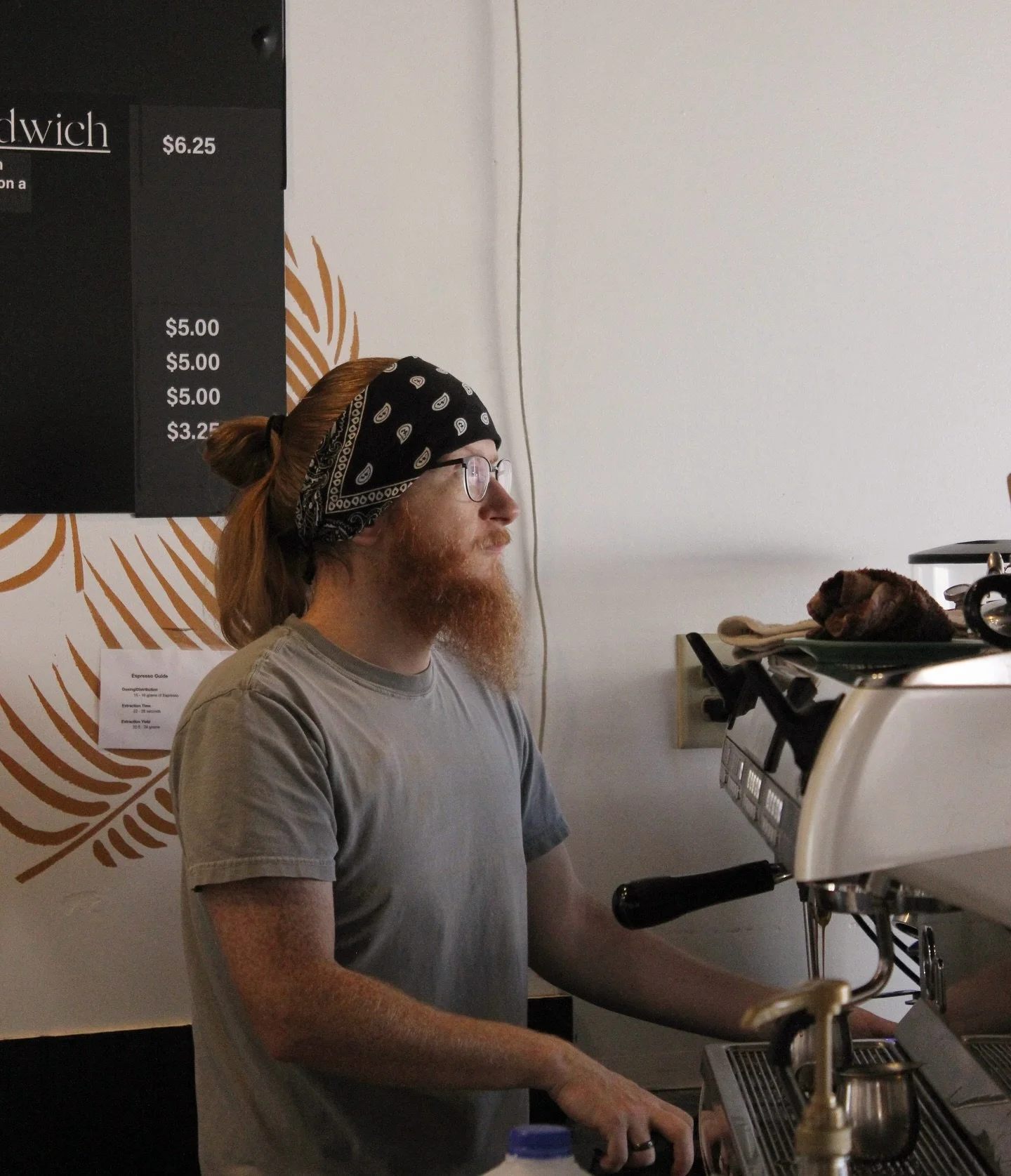Armi the espresso artist doing what he does best. come see us, we&rsquo;re open til 8 today