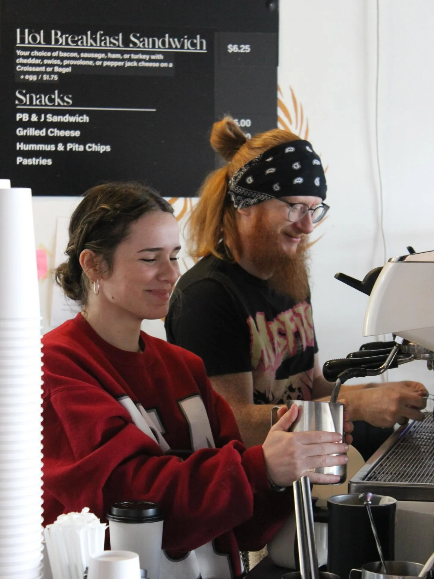 we&rsquo;ve got smiling faces making warm drinks here alllllll day for ya