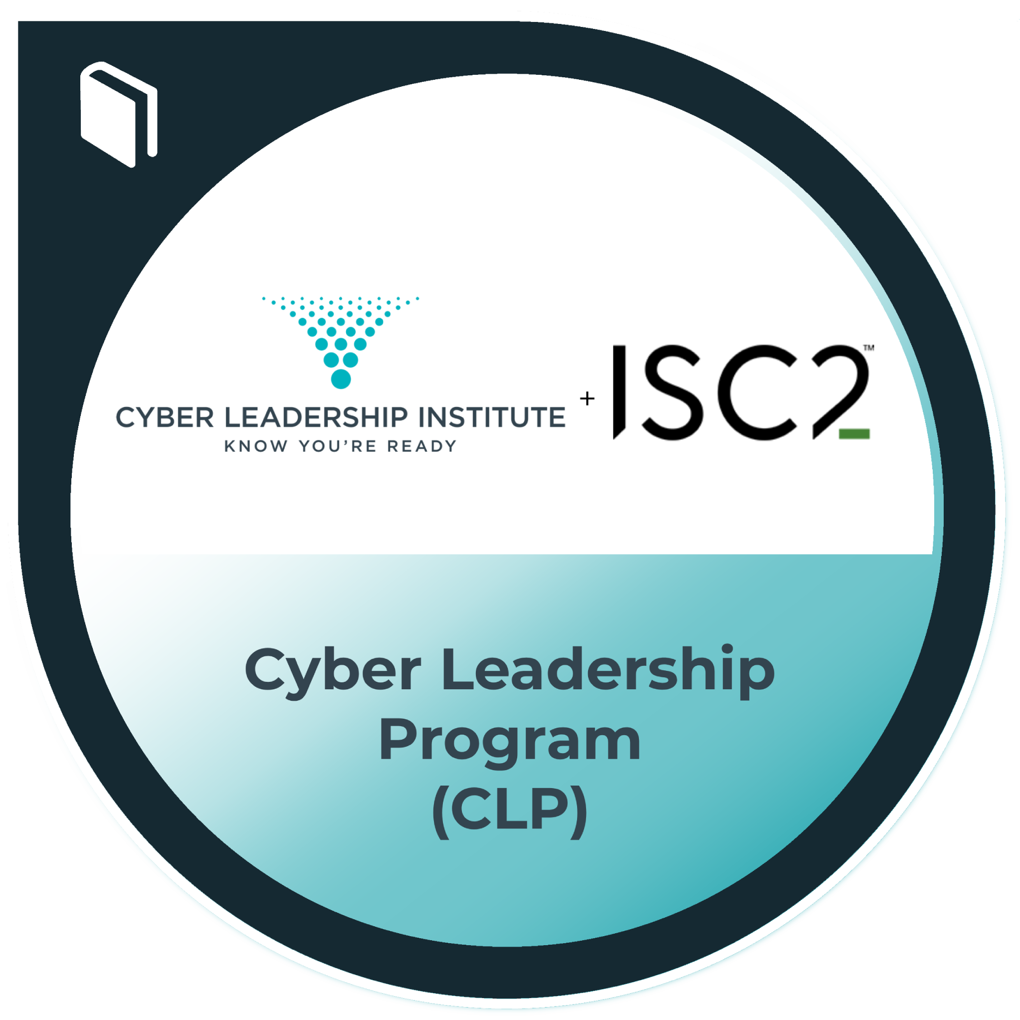 Logo des Cyber Leadership Program (CLP) mit Text und Branding-Elementen.