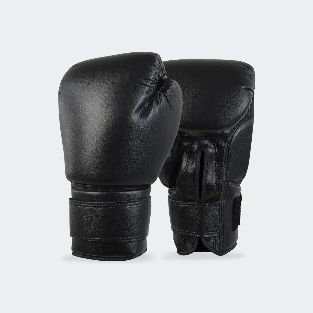 A pair of black boxing gloves.