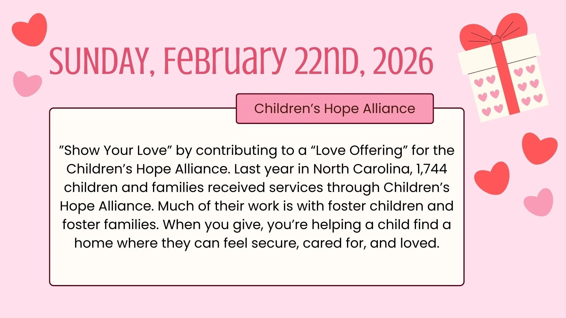 Show Your Love Sunday