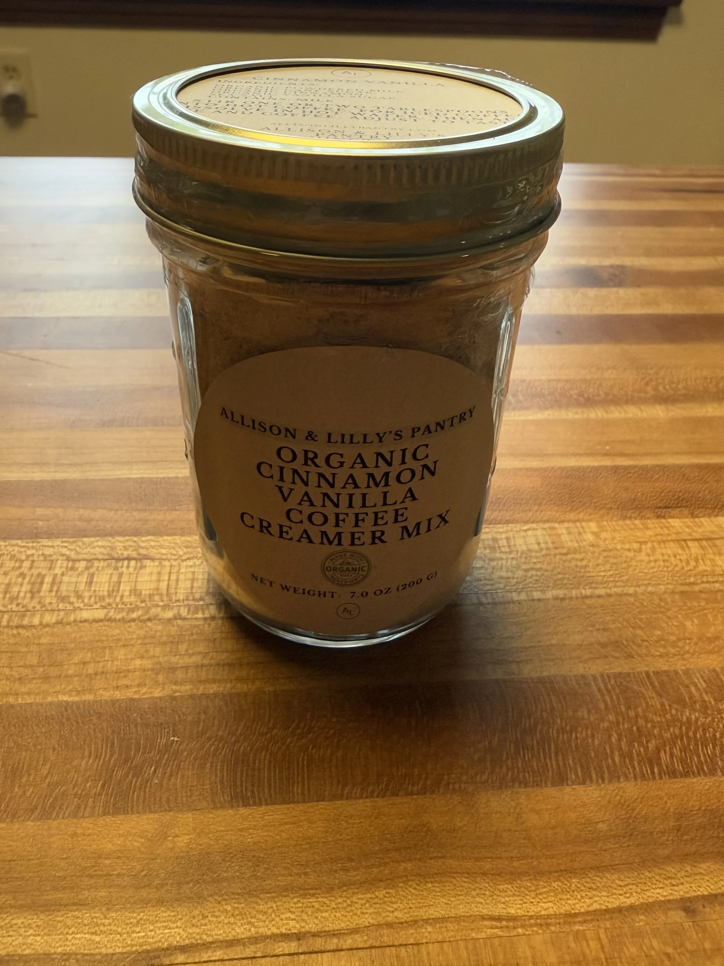 Organic Cinnamon Vanilla Coffee Creamer