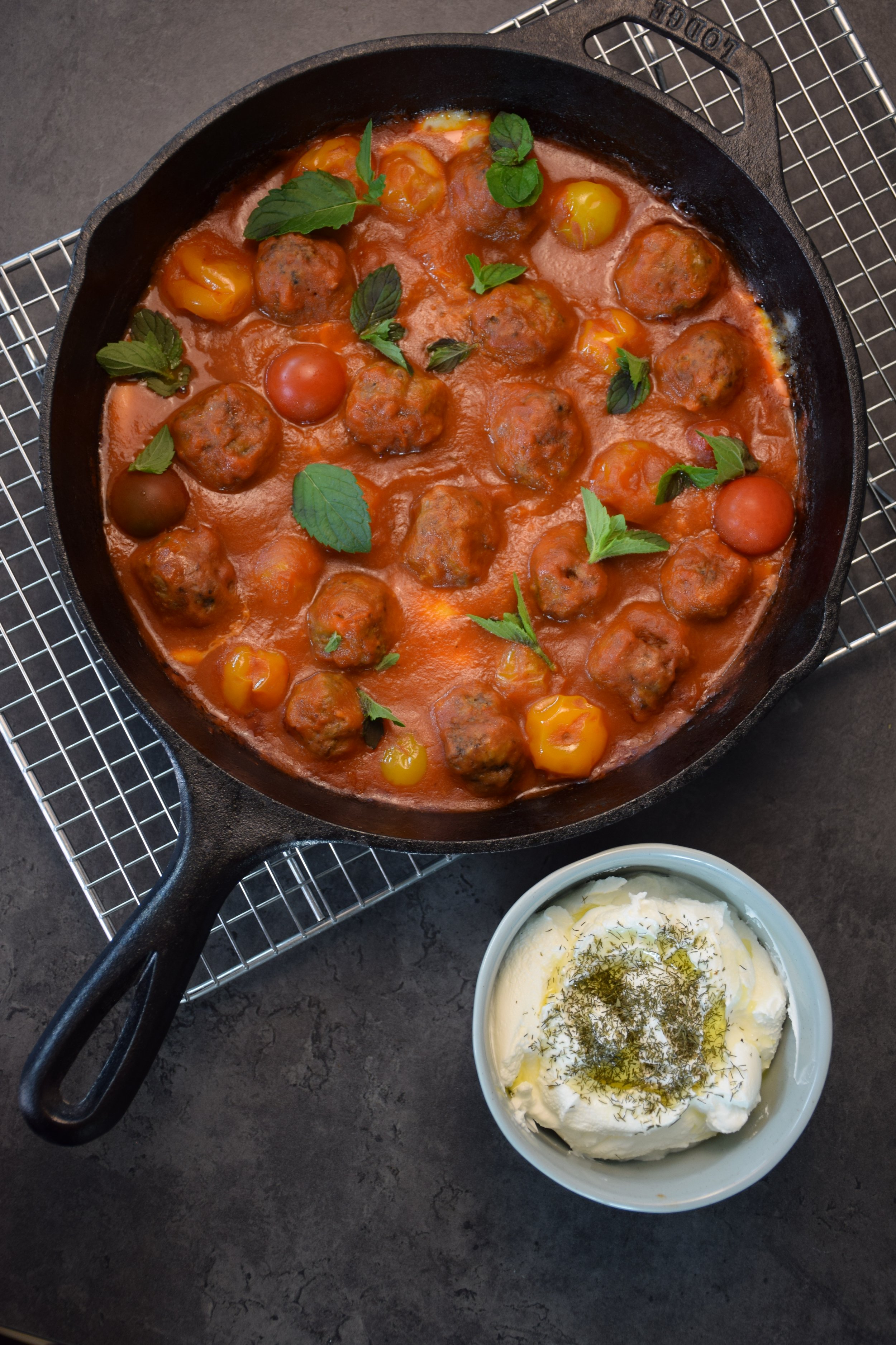 Juicy Beef Meatballs in Lemon Tomato Sauce