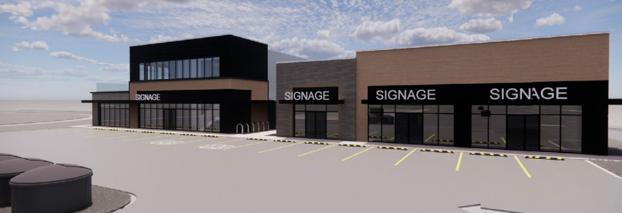 Rendering of commercial building in Le Rêve in Beaumont, AB