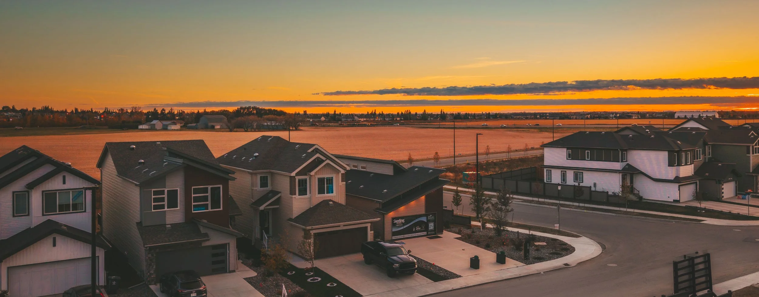 Aerial view of Le Rêve in Beaumont, AB