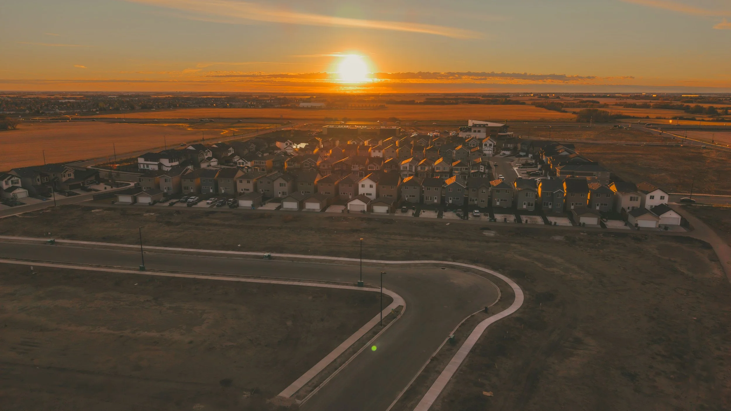 Aerial view of Le Rêve in Beaumont, AB