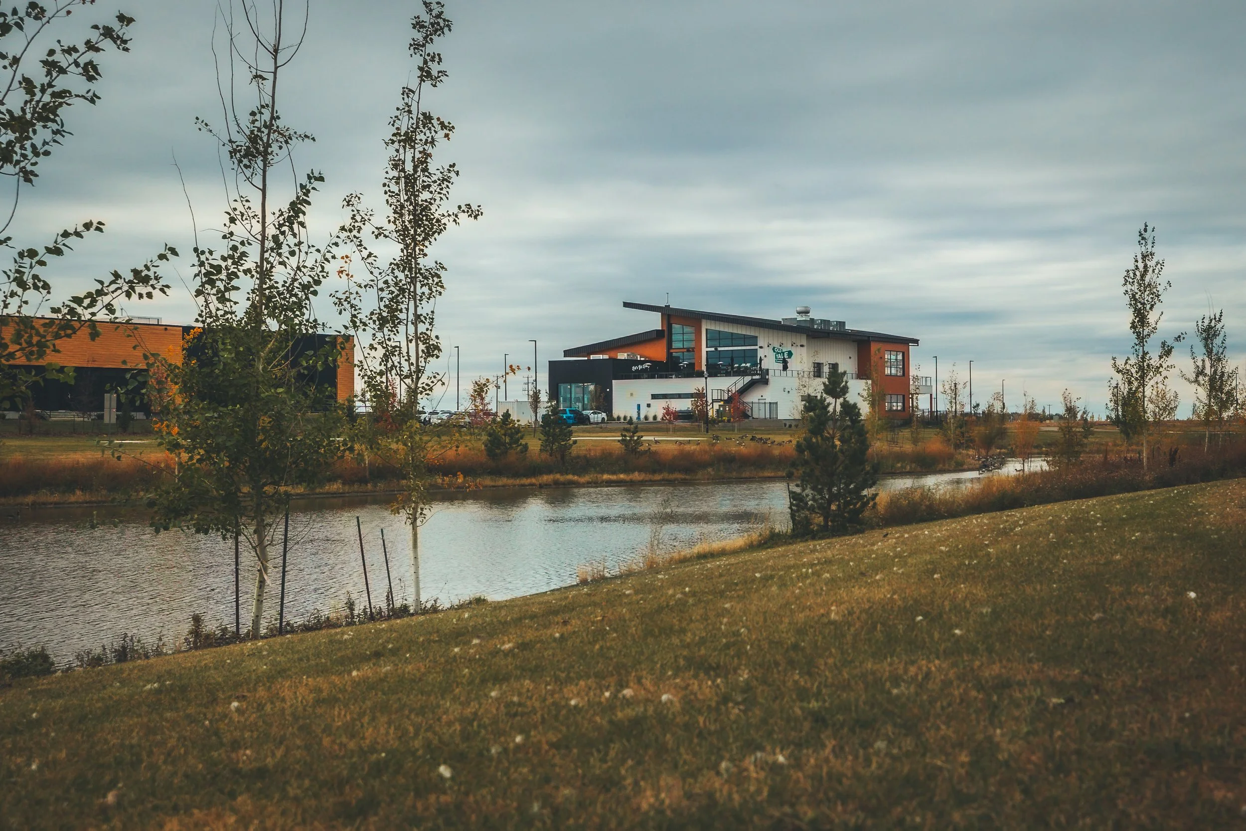 Modern commercial building in Le Rêve in Beaumont, AB