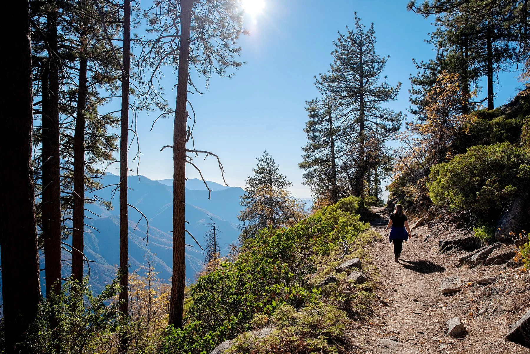 Amanda walking on a path