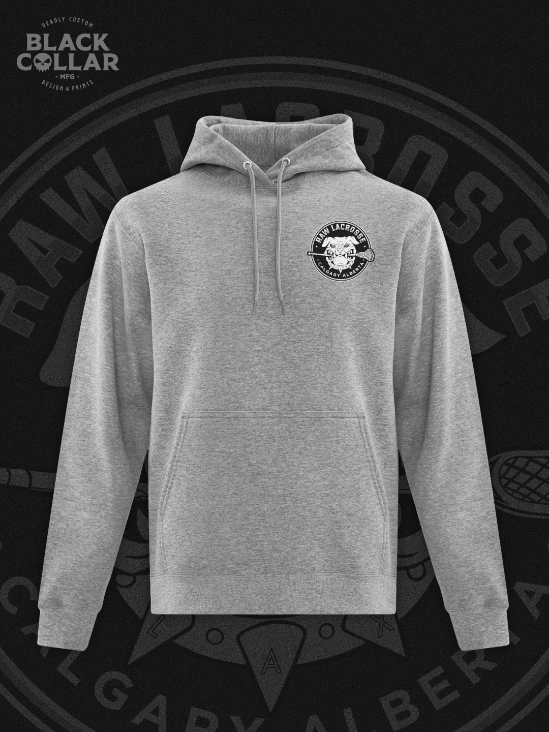 Grey Raw Lax Hoodie - YOUTH