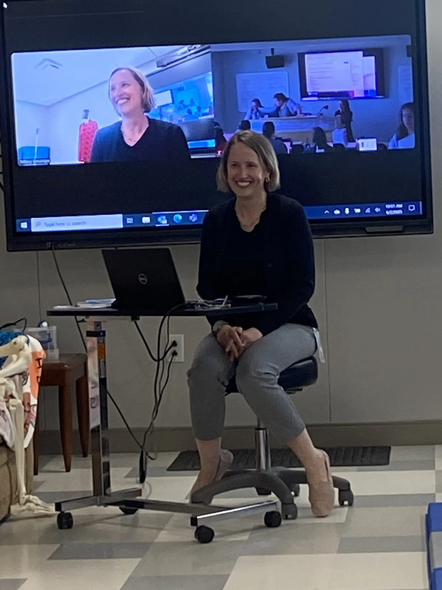 Occupational Therapist, Karen Kowalski doing a presentation at Rutgers.