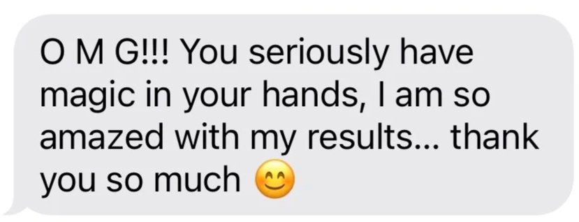 Text Review of Jes Got Me Right providing fat loss services to an amazed client