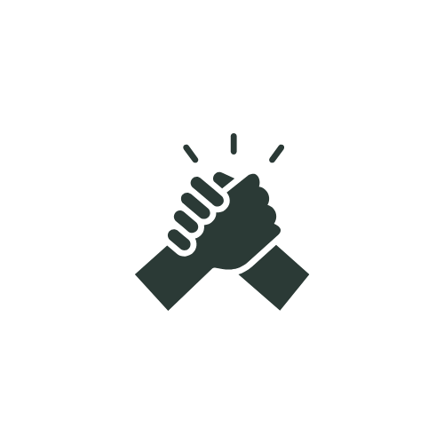 Two hands symbolizing teamwork or unity.