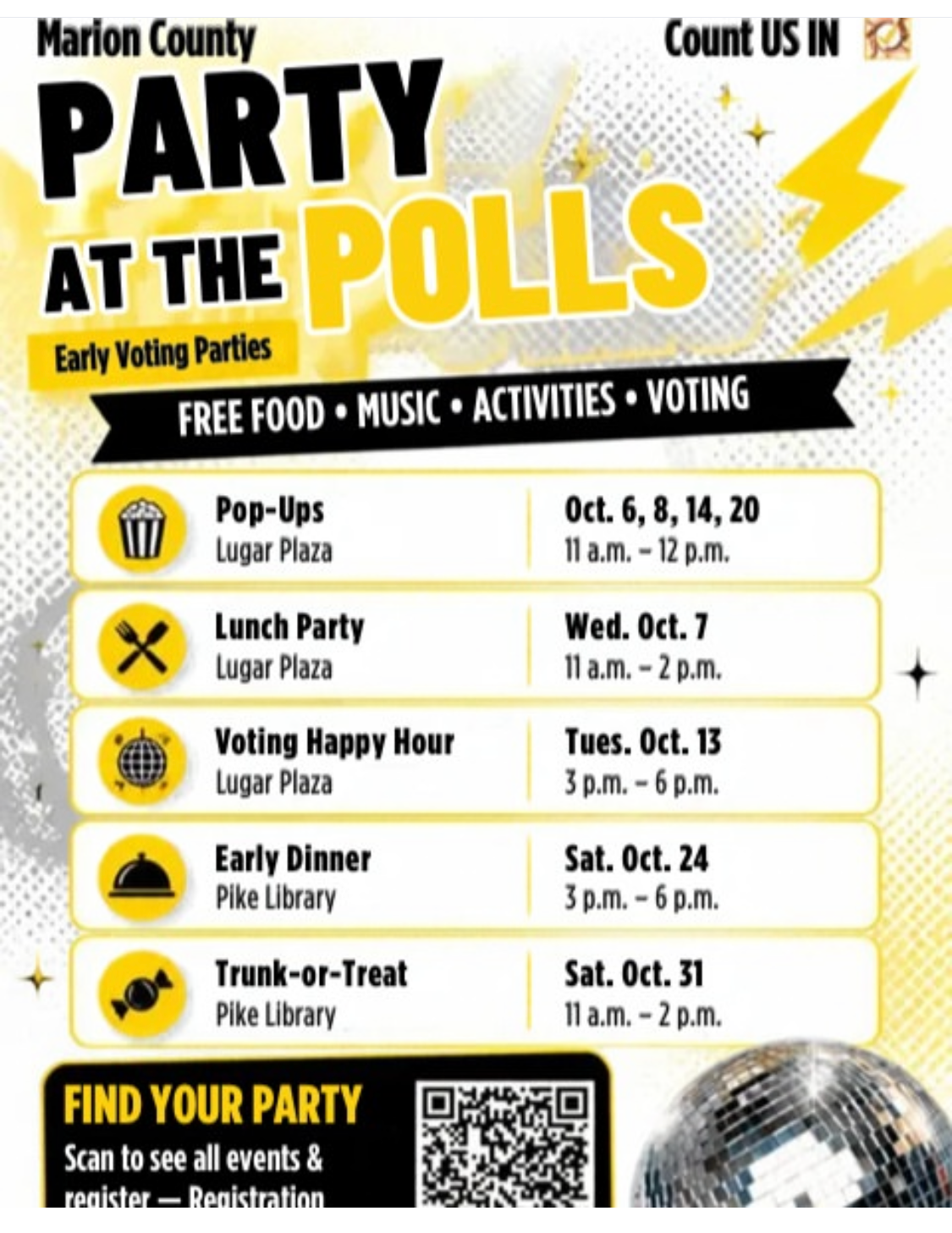 Party at the Polls Voting Happy Hour: Count US IN