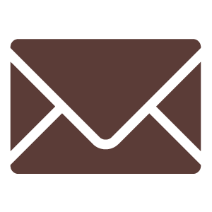 Brown envelope with a flap and black outlines.