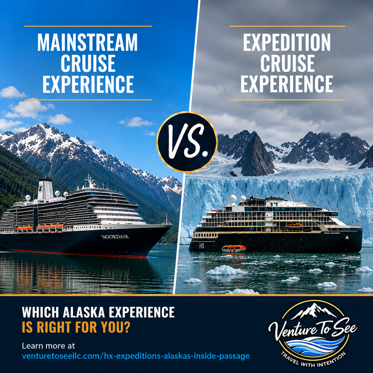 Alaska Cruise Comparison Mainstream vs. Expedition