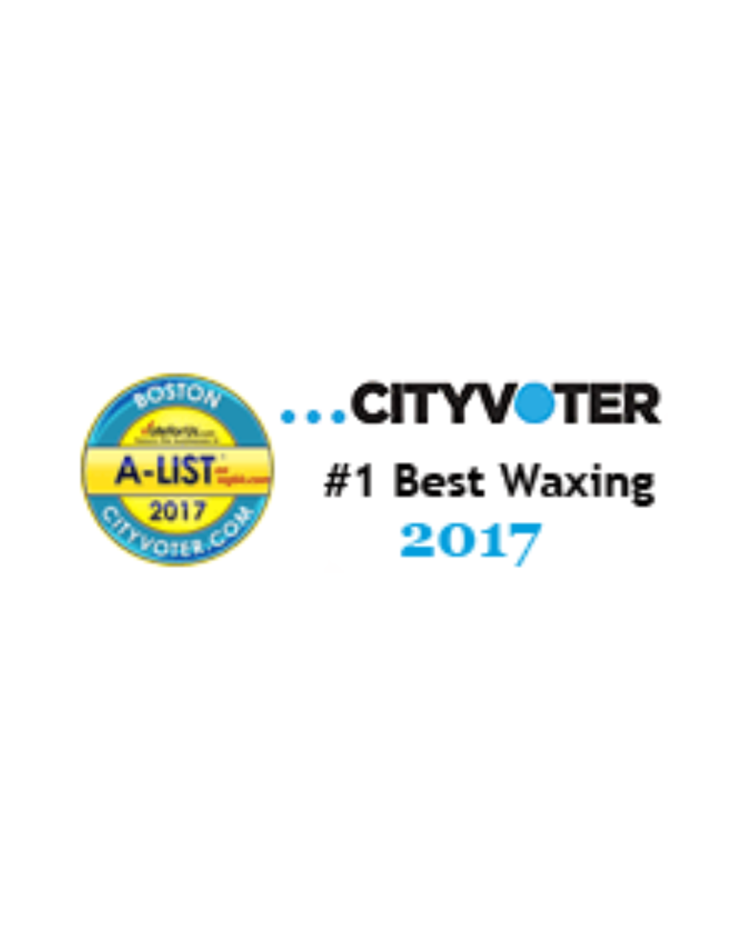 Logo saying CityVoter, #1 Best Waxing 2017, with a Boston A-List badge from 2017.