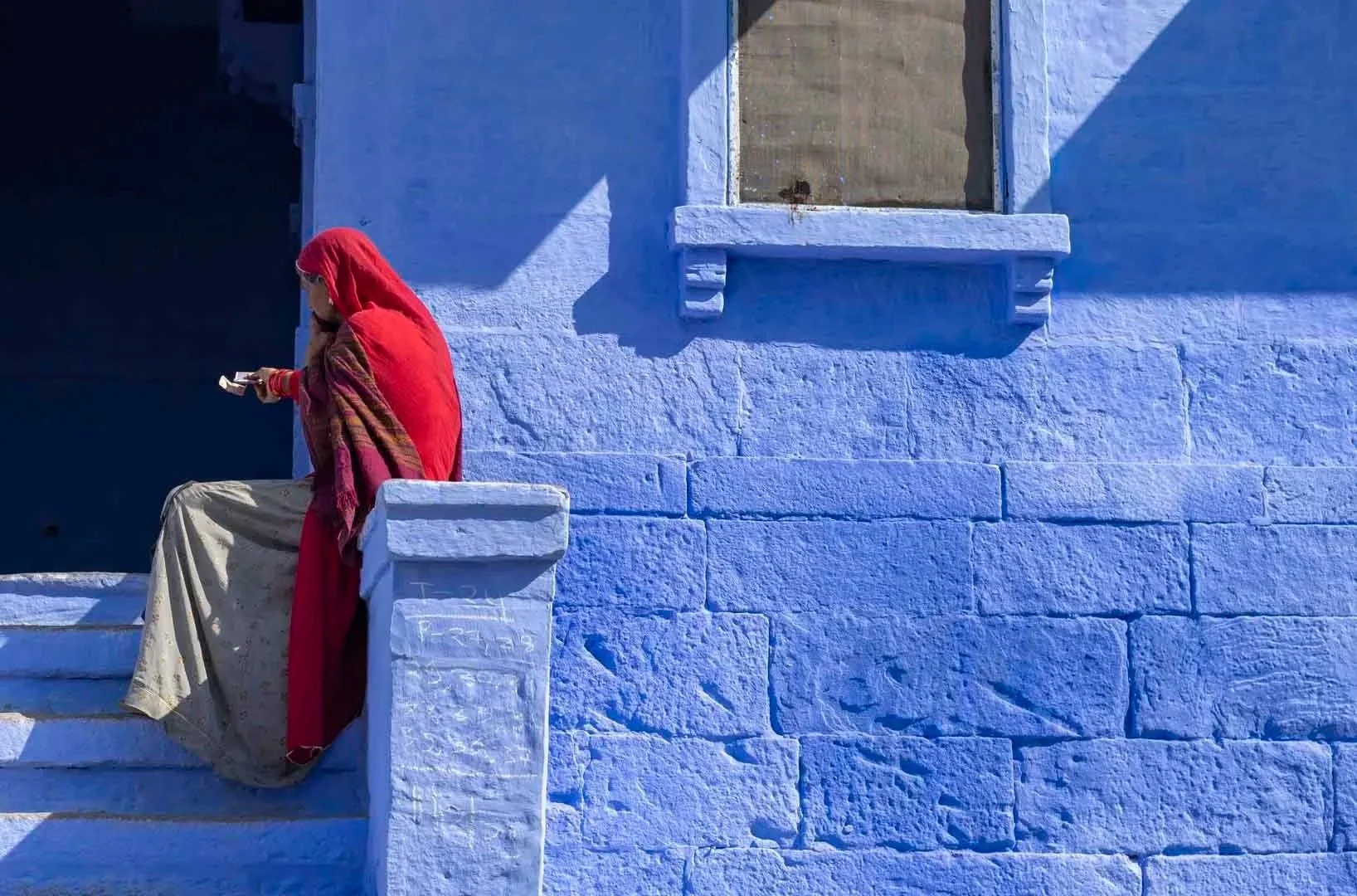 India – Jodhpur –Woman in Red Sari | Limited Edition Fine Art Print | Joseph B