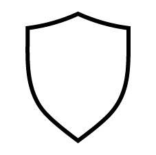 Simple black and white outline of a shield.