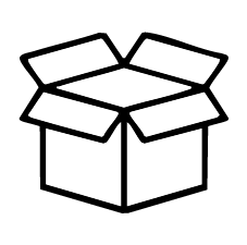 Open cardboard box with flaps open