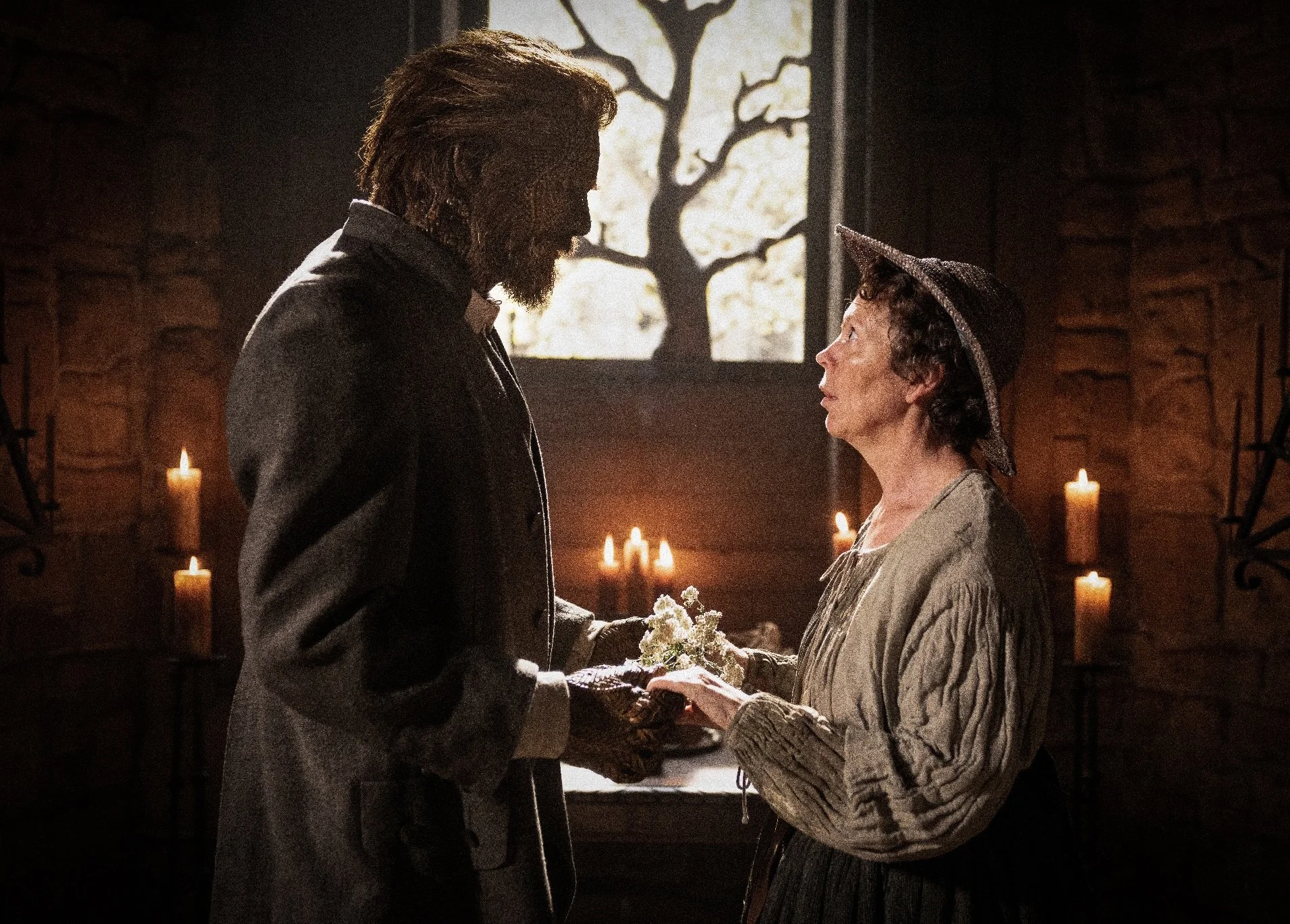 In Alex Huston Fischer and Eleanor Wilson's film WICKER (2026), the Wicker Husband (Alexander Skarsgard) marries the Fisherwoman (Olivia Colman) in the Village chapel.