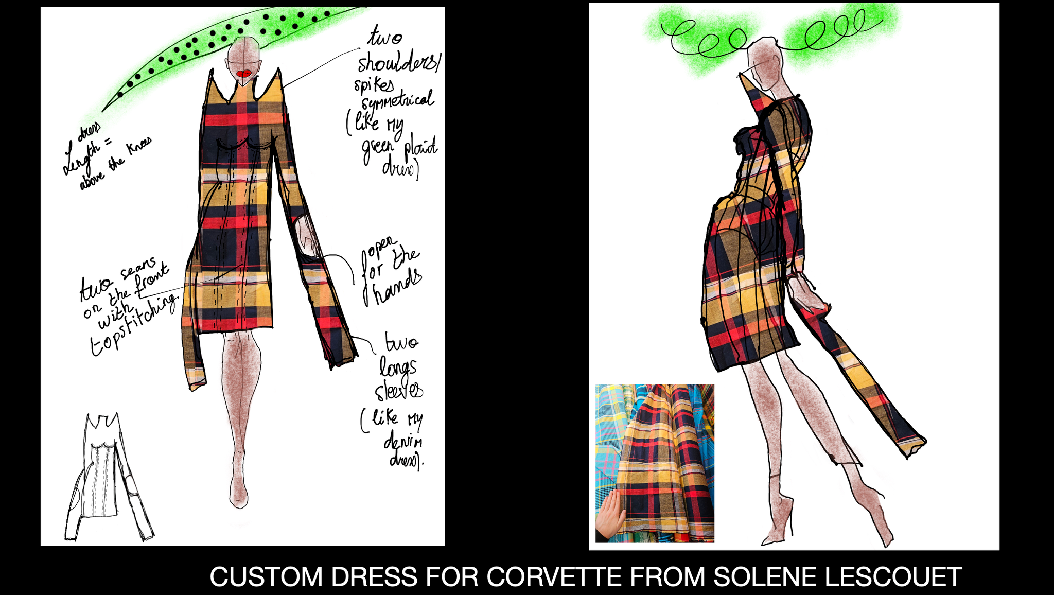 Solene Lescout custom costume outfit plaid for Corvette (Keke Palmer) in Boots Riley's movie I LOVE BOOSTERS