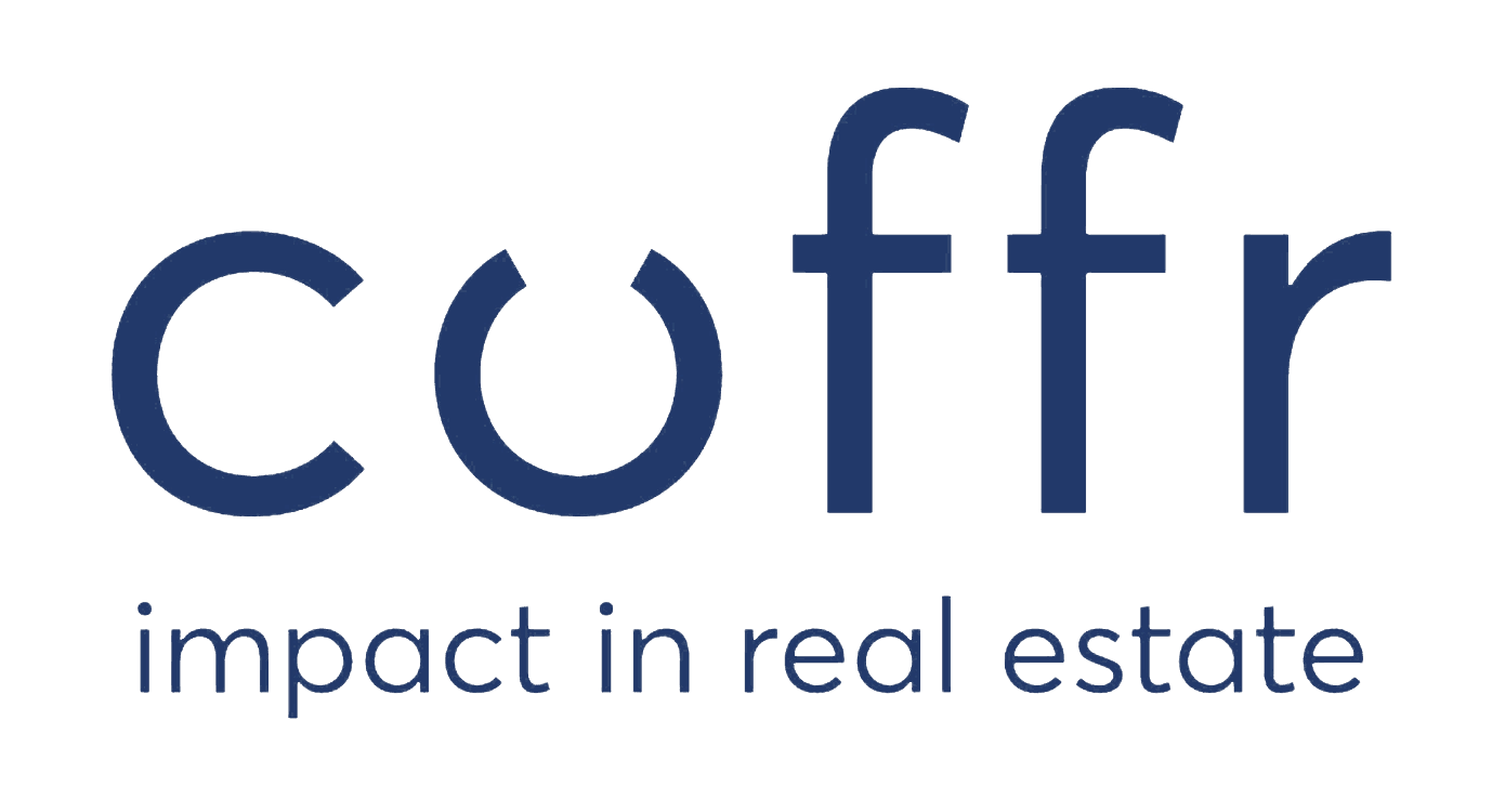 Logo van Cofir met de tekst 'impact in real estate' eronder.