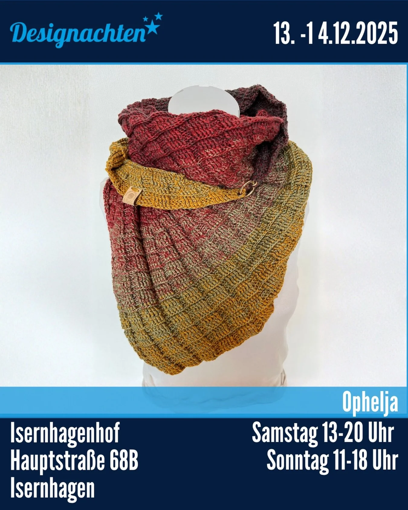 Ophelija fertigt ihre Neck-Huggies aus hochwertigen Bobbels, wobei jeder Farbverlauf nur ein einziges Mal verarbeitet wird. So entstehen symmetrische und asymmetrische T&uuml;cher, die genauso einzigartig sind wie ihre zuk&uuml;nftigen Besitzer:innen